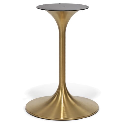 Bella Brass Table Base in dining height, 20 inch round steel tulip base with brass colored finish