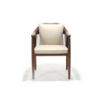 Esmie Chair, Walnut Frame with COM Upholstery, Front view