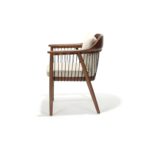 Esmie Chair, Walnut Frame with COM Upholstery, Side view