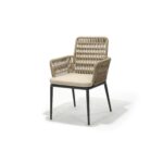 Montecito Chair, Taupe Woven Rope with Charcoal Frame, Front Three-Quarter view