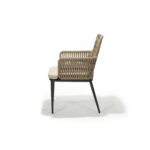 Montecito Chair, Taupe Woven Rope with Charcoal Frame, Side view