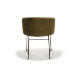 Padua Chair, Bronze Frame with Olive Green Fabric, Back view