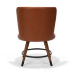 Statton Chair, Walnut Stained Ash with Caramel Faux Leather, Back view