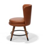 Statton Chair, Walnut Stained Ash with Caramel Faux Leather, Side view