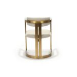 Stefano Chair, Brushed Brass Frame with Cream Upholstery, Back view