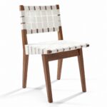 Weaver Chair three-quarter view with black woven webbing seat and back on a natural wood frame
